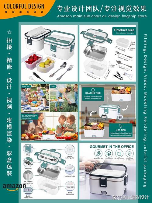 亚马逊主副图设计拍摄跨境电商餐盒产品案例 餐盒